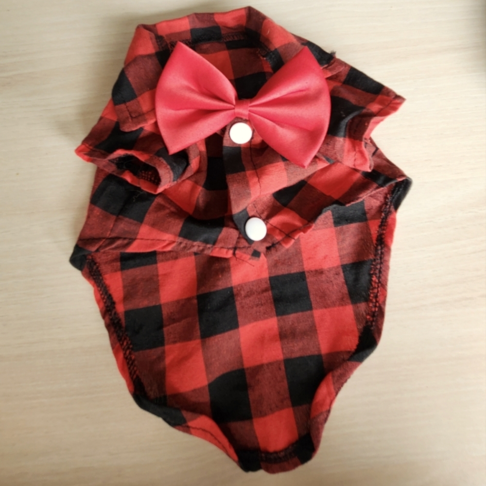 Small dog shirt with bow tie